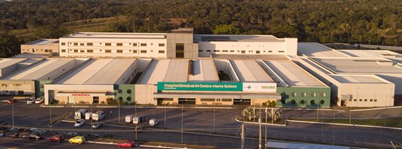 Fachada da unidade hospitalar do governo de Goiás, em Uruaçu.